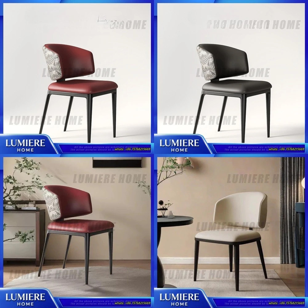 

Modern minimalist dining chair Italian style luxury backrest chair for home restaurant hotel high end contemporary design simple