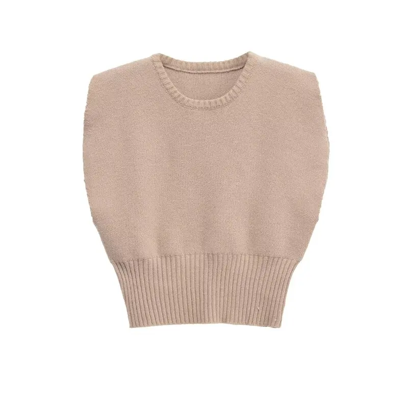 

Свободный вязаный круглый жилет Ne, женское модное новое поступление, осень 2023, простая повседневная одежда для женщин