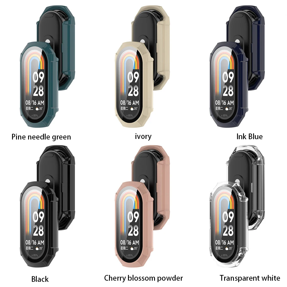 2 in 1 Displays chutz folie für mi Band 8 pc Hardcase HD Film Voll abdeckung Schutzhülle wasserdicht für xiao mi Band 8
