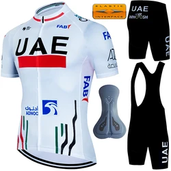 Bycicle camicetta da ciclismo da uomo UAE 2024 uniformi da camicia professionale Jersey Man Pro Team Mtb abbigliamento pantaloncini abbigliamento Outfit Set bavaglino