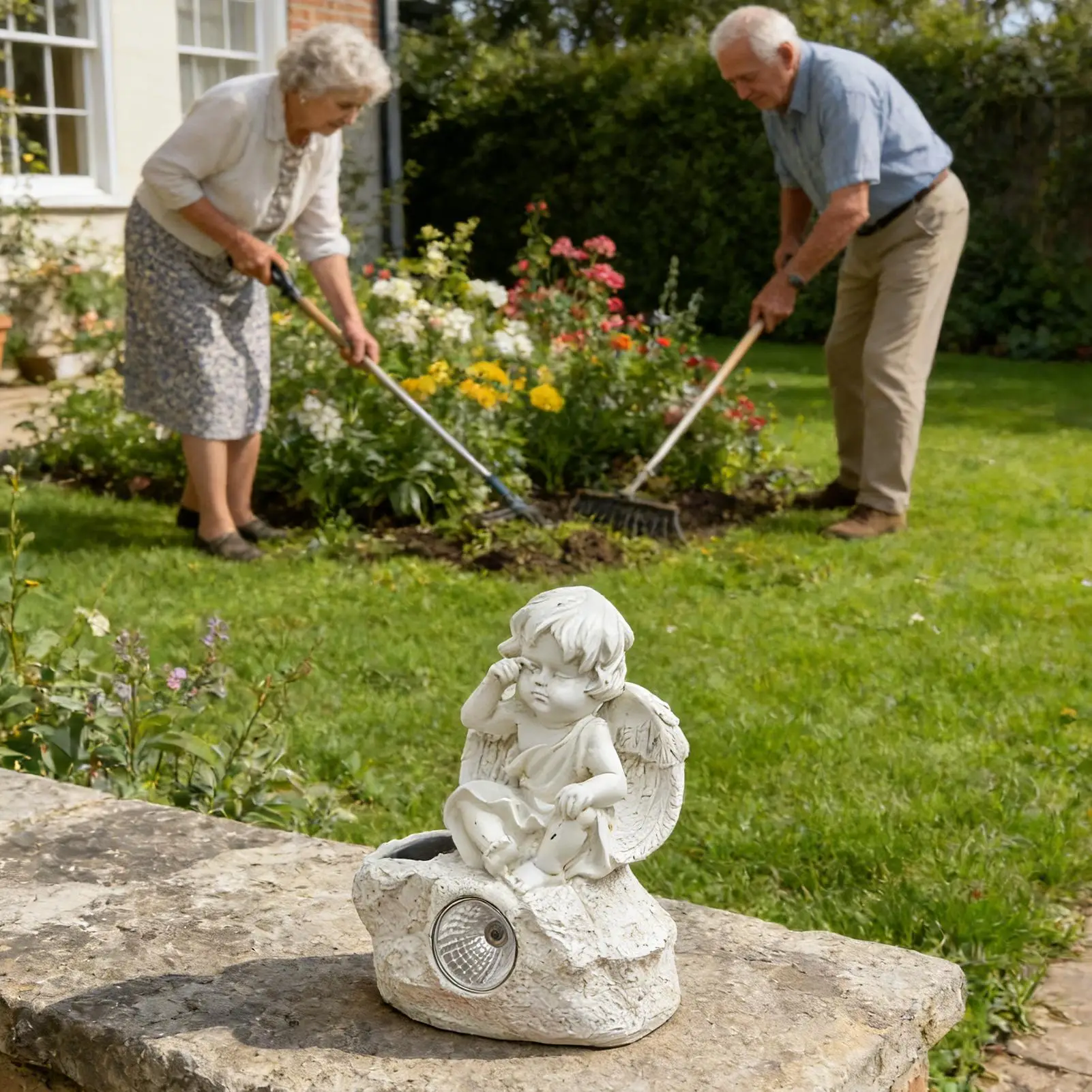 

Декоративные садовые фигурки ангелов из устойчивой к погодным условиям смолы, работающие на солнечной энергии, для улицы, патио, веранды, дорожек, газонов и ландшафта.