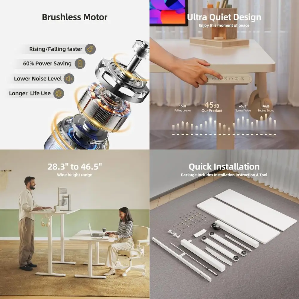 

Эргономичный стоячий стол 24 x 48, белый, 3-позиционная память, стол с регулируемой высотой для домашнего офиса