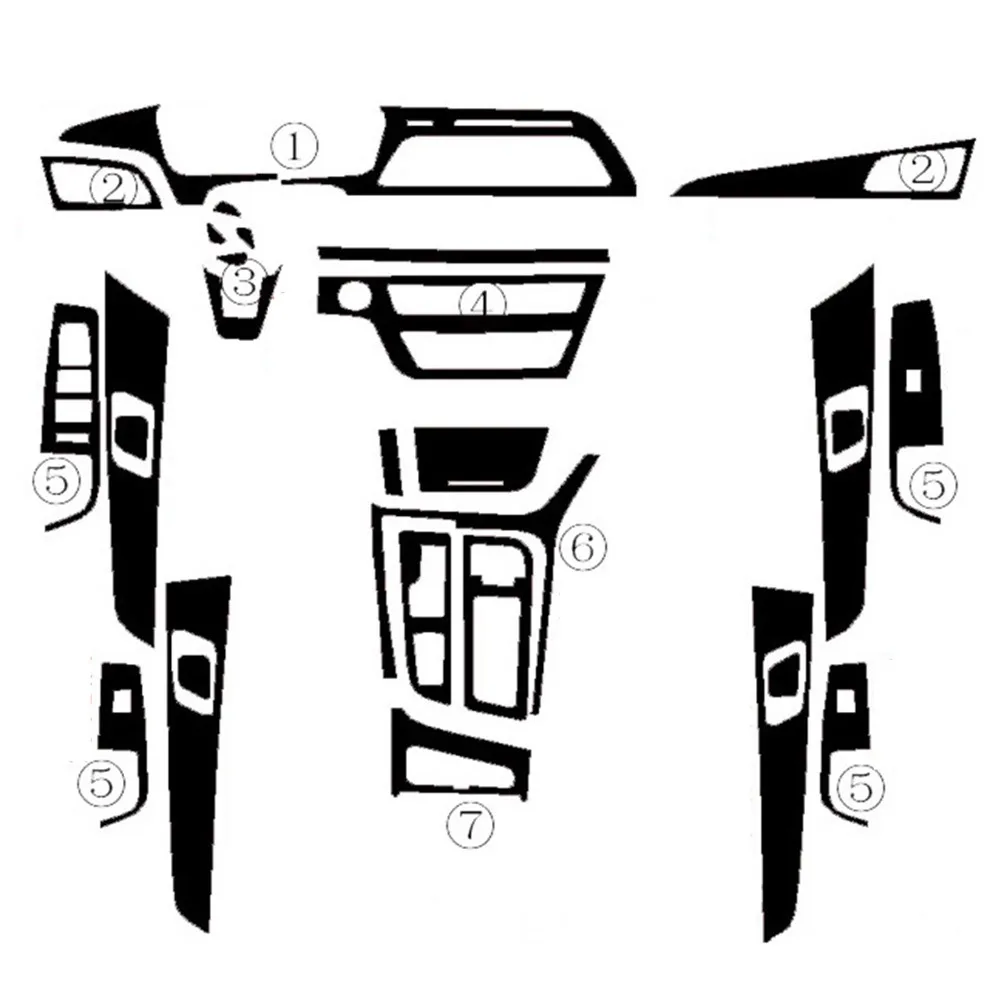 Per Hyundai Sonata 9 2015-2017 Decalcomanie degli adesivi 1 Set di 3D In Fibra di Carbonio Nero Copertura Stampaggio In Vinile di Alta Qualità