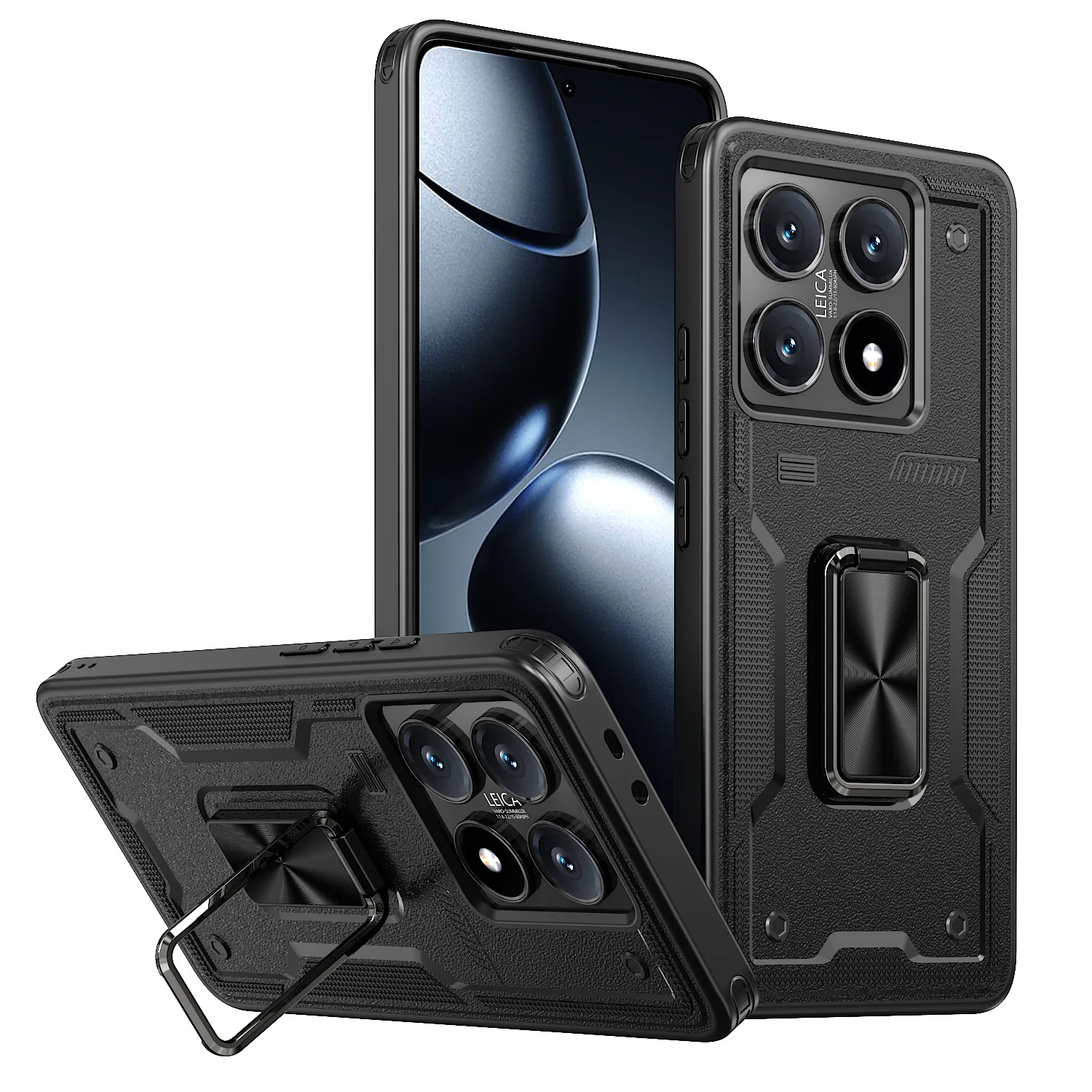 

Для Xiaomi 14T/14T Pro чехол для телефона складная металлическая подставка автомобильный магнитный притяжение военный класс броня ТПУ противоударный жесткий чехол для ПК