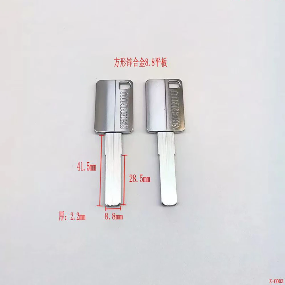 JMCKJ Square Zinc Alloy Multi-track Key Blank 7.9mm 8.8mm Flat Key Blank Replacement Double Leaf Key Blank