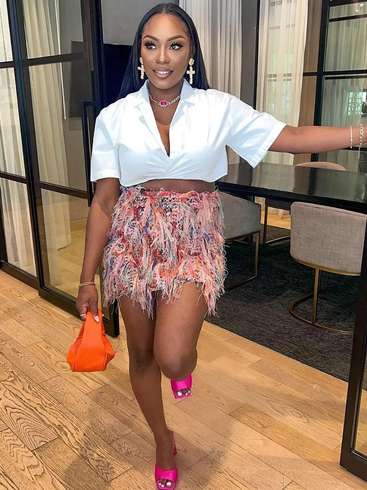 Sisterlinda الربيع الإصدار جونيور موضة مثير شارع العليا تنورة صغيرة K25J75773 فتاة متعددة الألوان ضئيلة شبكة متماسكة تنورة مستقيمة