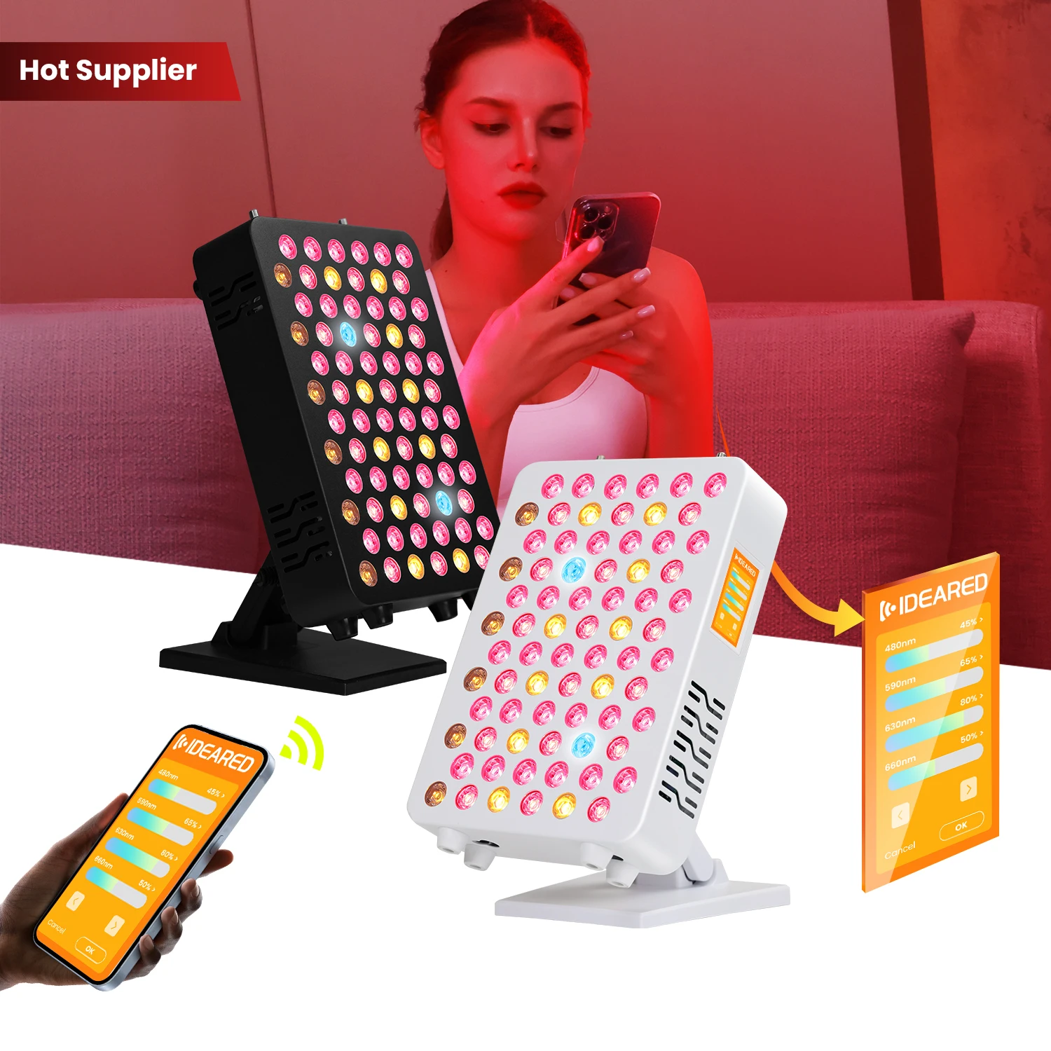 Ideatherapy Newest Red Light Therapy Panel Light RLPRO100 Desktop Come with APP Control 9 Wavelengths for Pain Relief