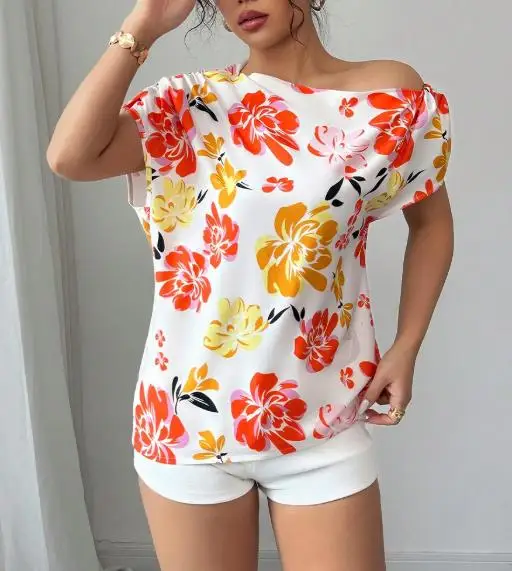 

Women's Pullover Sleeveless Shirt 2025 Summer New Resort Style Short-Sleeved Shirt Simple Casual Loose and Comfortable Top