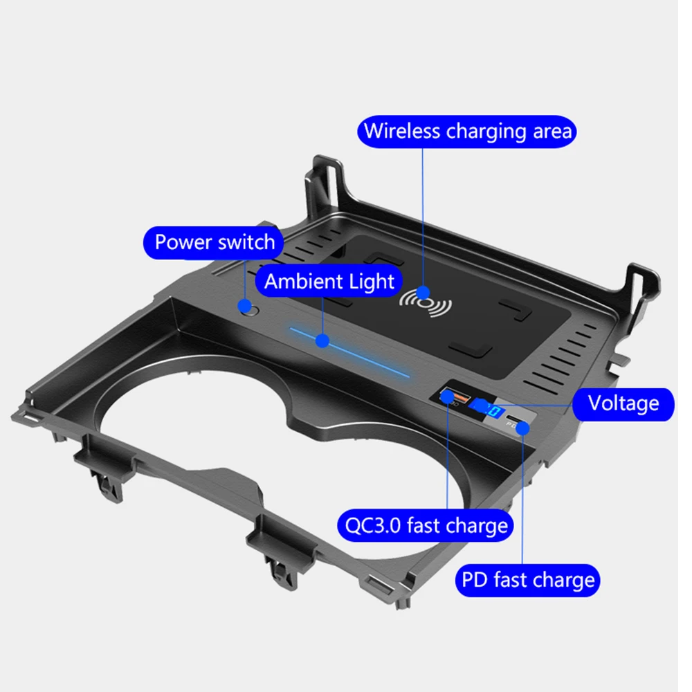 차량용 무선 충전 패드, 마쓰다 3, 마쓰다 3, 악셀라 BP, 2019 ~ 2022 2020, 2021 폰 고속 충전기, 플레이트 패널 스테이션 액세서리, 15W