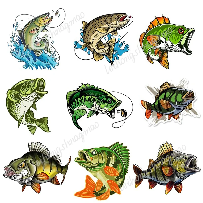 Whl #   صيد الأسماك ملصقات السيارات الكمبيوتر المحمول الفينيل ملصقات الديكور دراجة نارية سيارة الأمتعة