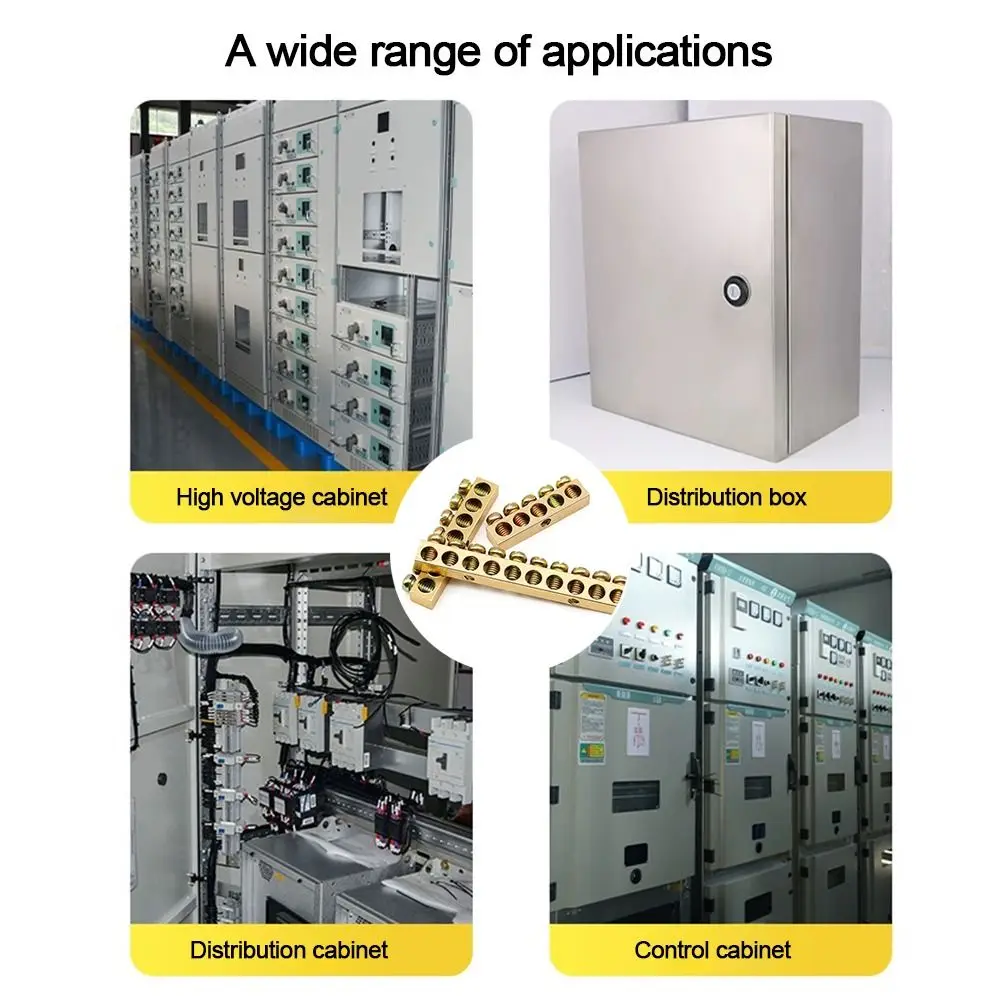 Copper Wire Connector Multi-specification With Hole Screw Brass Connection Row Brass Row Junction Box Power Distribution Cabinet