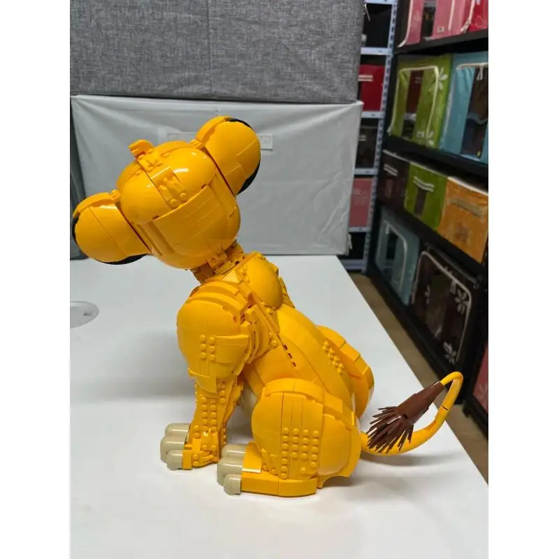1445 Piezas, Figura de León Salvaje Móvil, Juguete de Ladrillos de Construcción, Modelo de Animal para Armar, Exhibición de Mesa, Regalo de Cumpleaños