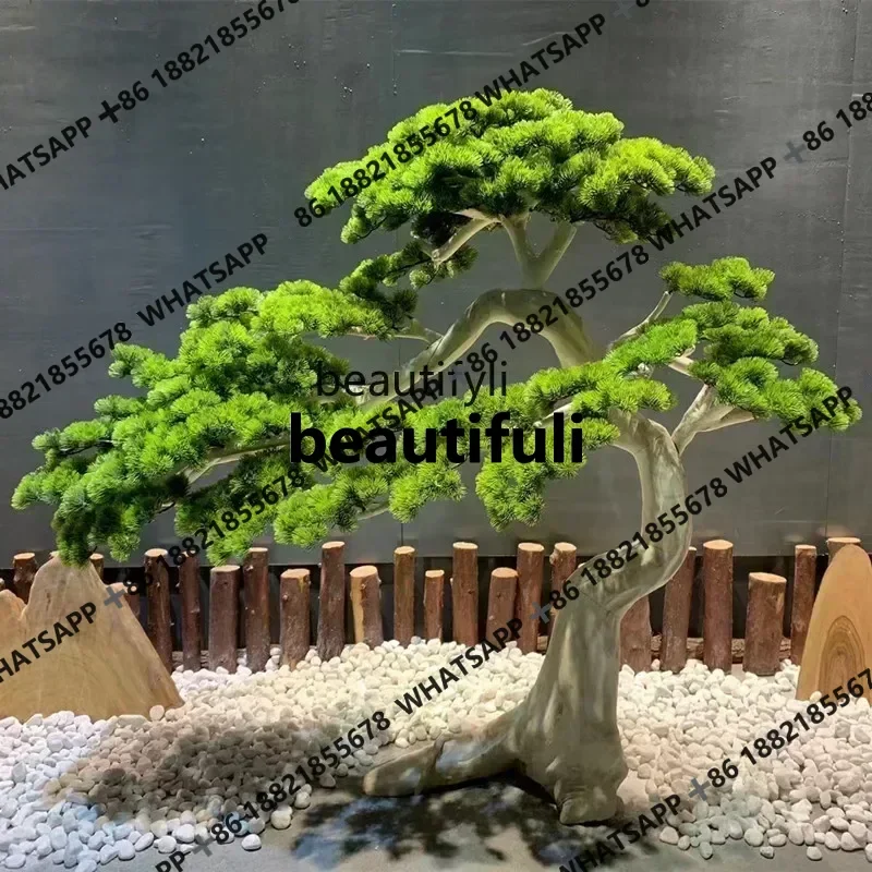 xxqSimulated welcome pine Luo Hansong New Chinese hotel landscape green plants fake tree landscaping ornament