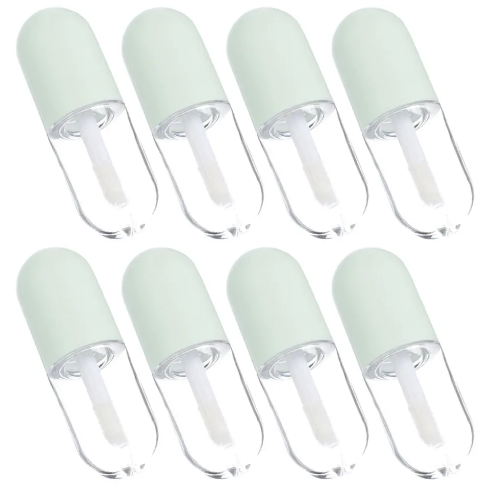 

8 Pcs Lip Gloss Empty Bottle Lipgloss Tubes Mini Container Green Clear Glaze Travel