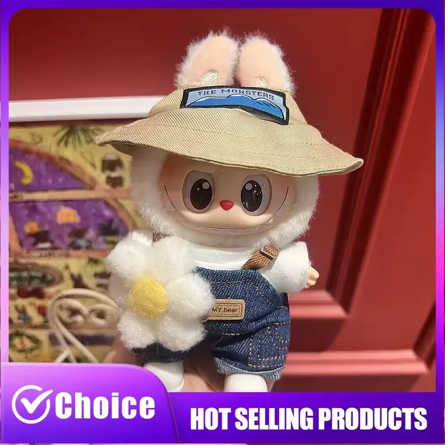 

2025 New Trendy Labubu Doll Clothes Set 17cm Cute Casual Dress Up Outfit Velcro Skirts Plush Toy Clothes for Girls Kids Fashion