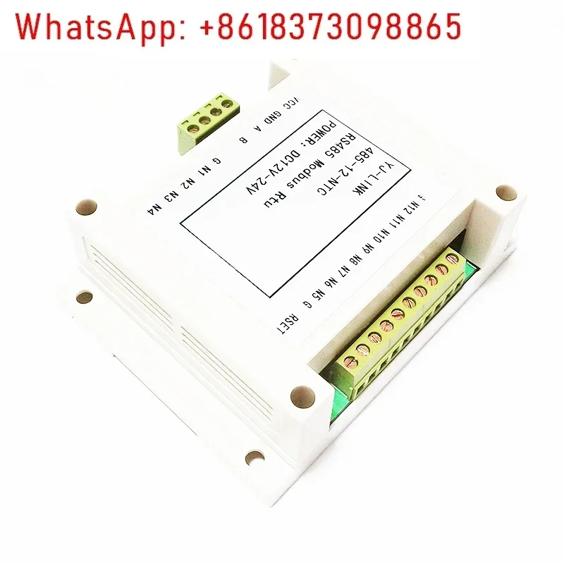 12-Channel NTC Temperature Transmitter 10K Thermistor To RS485 Modbus RTU Communication Temperature Collector