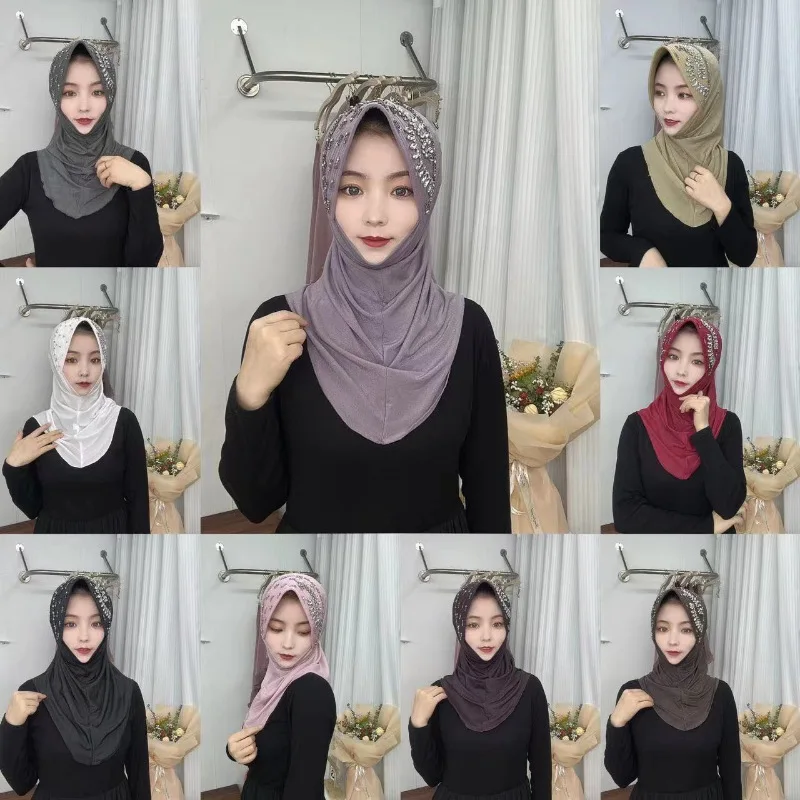 

Мусульманский удобный выдвижной шарф, хиджаб, пряжа Star Tao, мягкие поля из губки, Yunxi