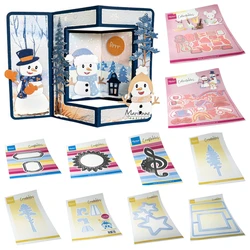 Happy Snowmen Metal Cutting Dies Fancy Labels Craft Decoration Embossing Template DIY Greeting Card Handmade 2026 Holiday Knife