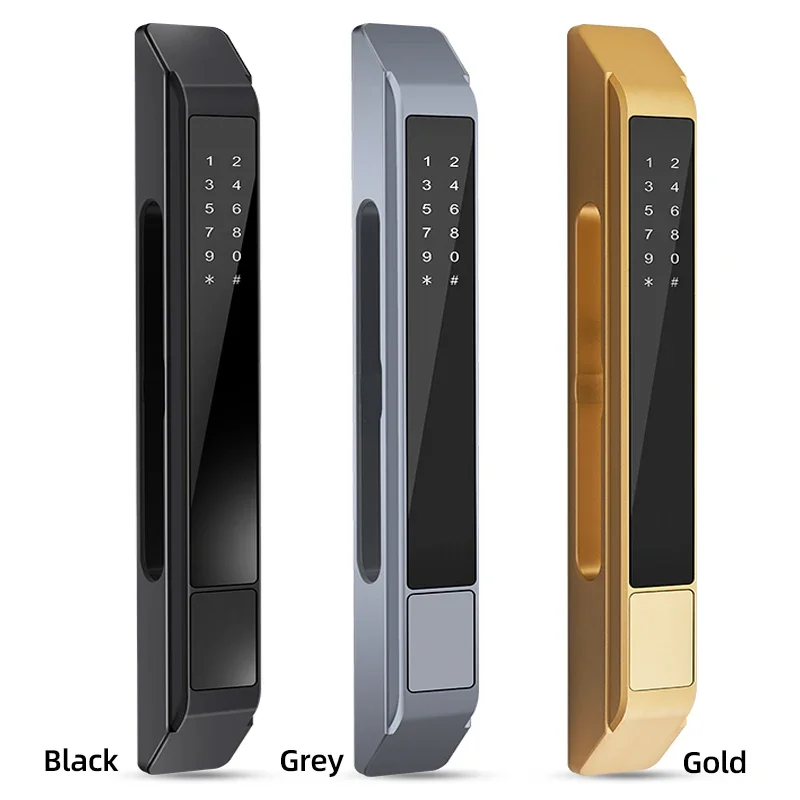 2024 latest design ultra-narrow  ultra-thin aluminum door sliding hook door automatic fingerprint digital code smart door lock