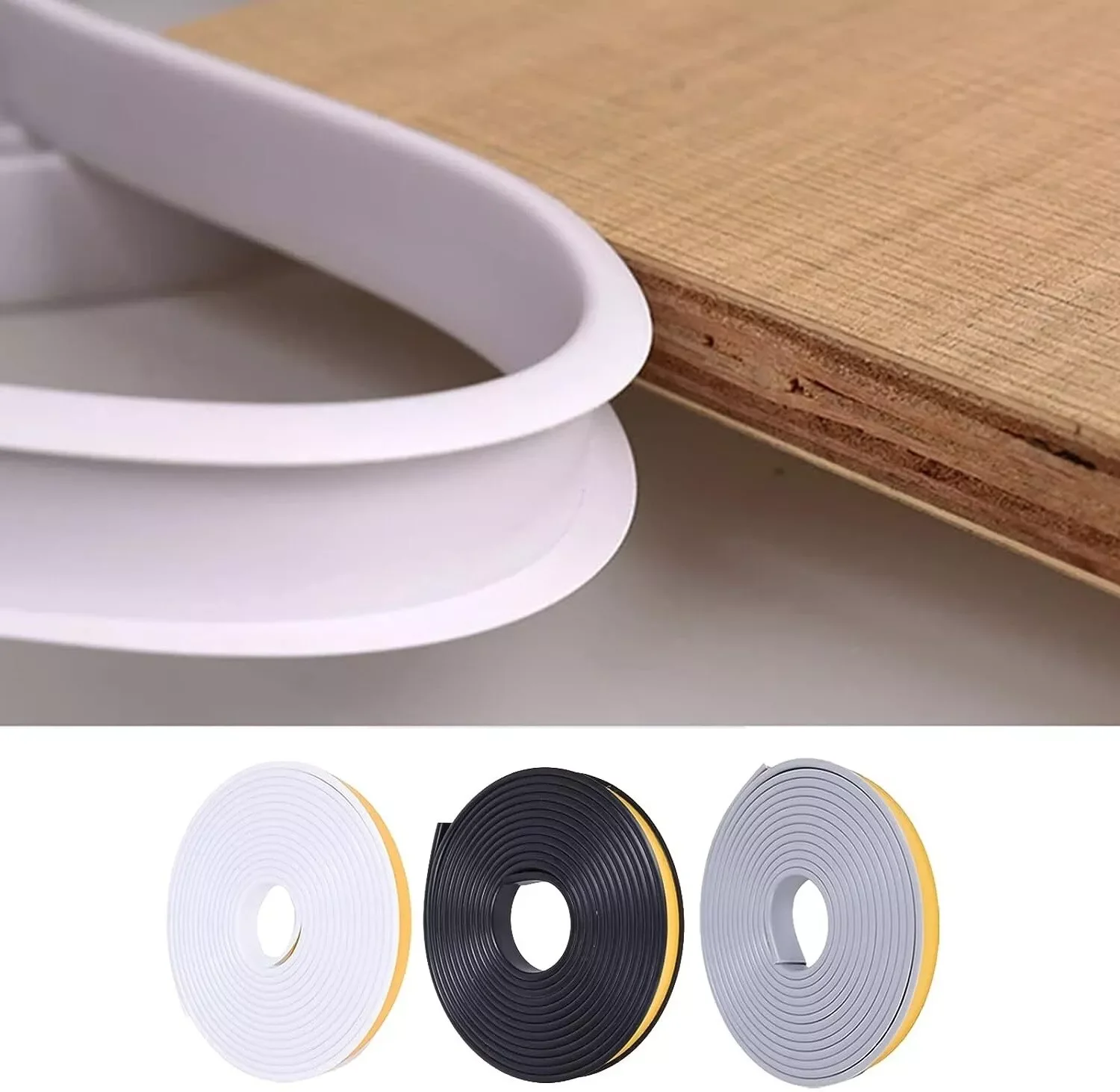 

5M Furniture Veneer Edge Guard Banding Strip PVC Protector Trim Sealing Tape Cabinet Protect Self Adhesive UShaped Edging Tape