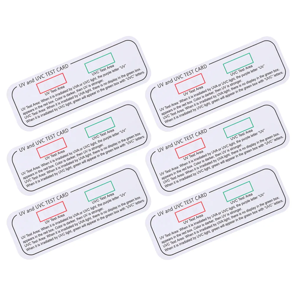 

6 Pcs Cards UV Testing Identifying Papers for Ultraviolet Light Meters Accessories