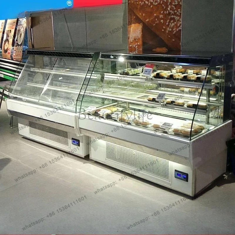 Curtain Cabinet Sandwich Cabinet Open Cake Refrigerated Display Cabinet Malatang Fruit Sushi