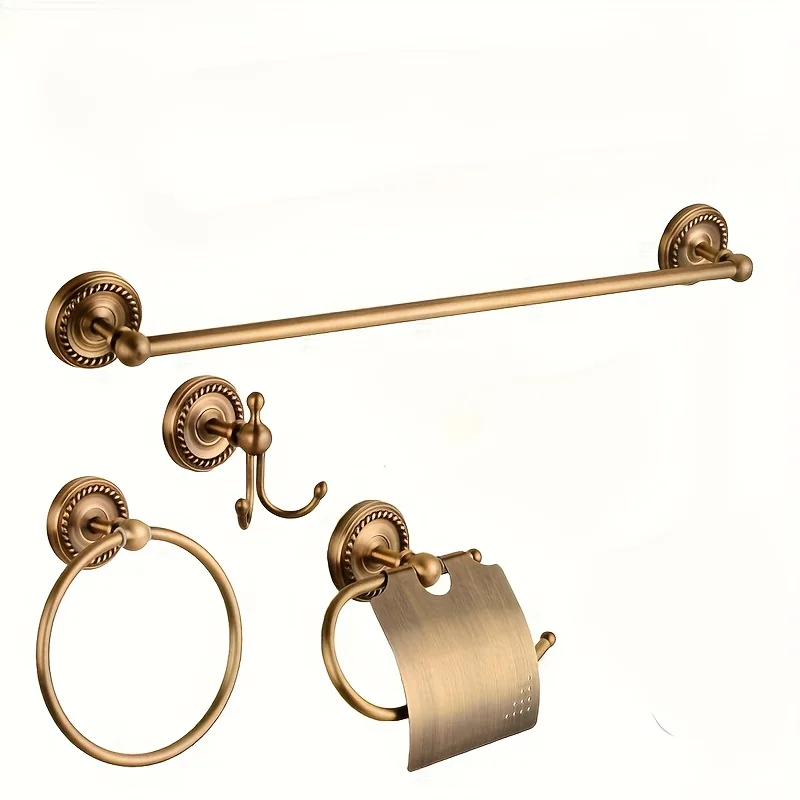 

High Quality Brass Bathroom Accessories - Heavy-duty Clothes Hooks, Paper Racks, Towel Bars, Towel Rings, with Vintage Patterns