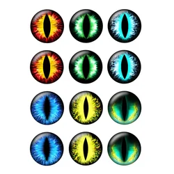 12pcs/lot Round Dome Dragon Eye Photo Glass Cabochon 8mm To 25mm Diy Jewelry Findings for Pendants Earrings Making T103