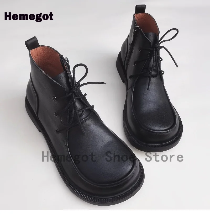 Black Matte Leather Men's Boots Soft Leather Soft Sole Cross Tied Men Shoes Handmade Party Office Banquet Men Casual Shoes