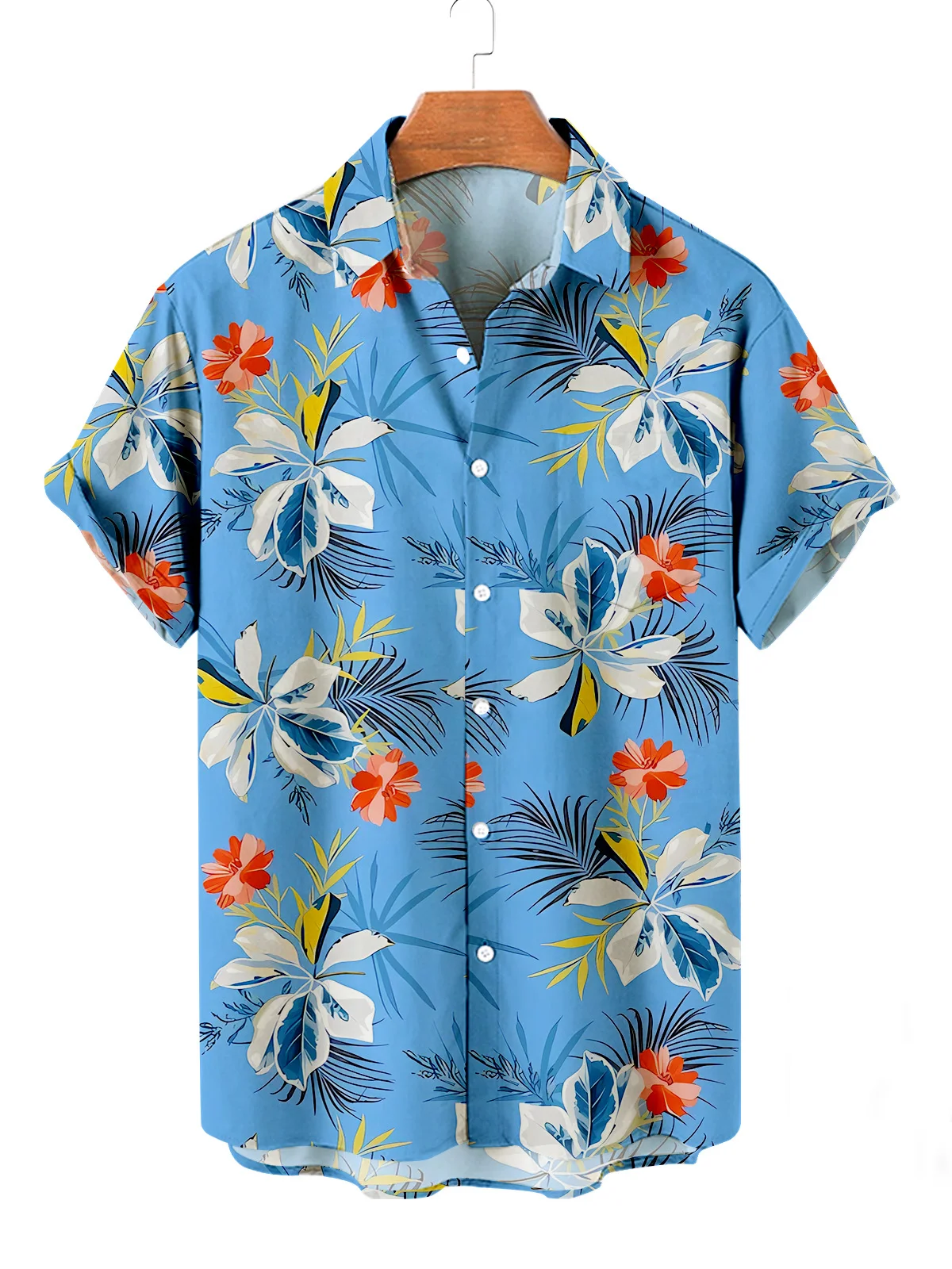 2025 Summer Men's Hawaiian Shirts Casual Vacation Short Sleeve Shirts Collar Button Up Shirts Fashion Steetwear For Men