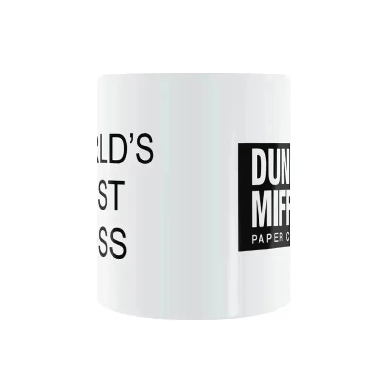 1Pcs New 350ml Dunder Mifflin The Office-World’s Best Boss Coffe Cups Funny Ceramic Tea Milk Cocoa Mugs Unique Birthday Gifts