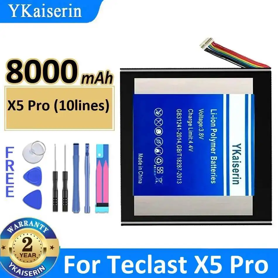 Аккумулятор для планшета Teclast X5 Pro, 10-контактный, с длительным сроком службы, 8000 мАч, легкий