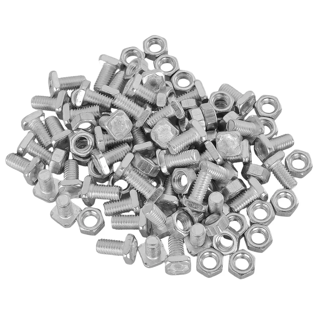 

50 шт./компл. квадратные винты и гайки для сада и теплицы M6 x 12 мм, алюминиевые болты с плоской головкой