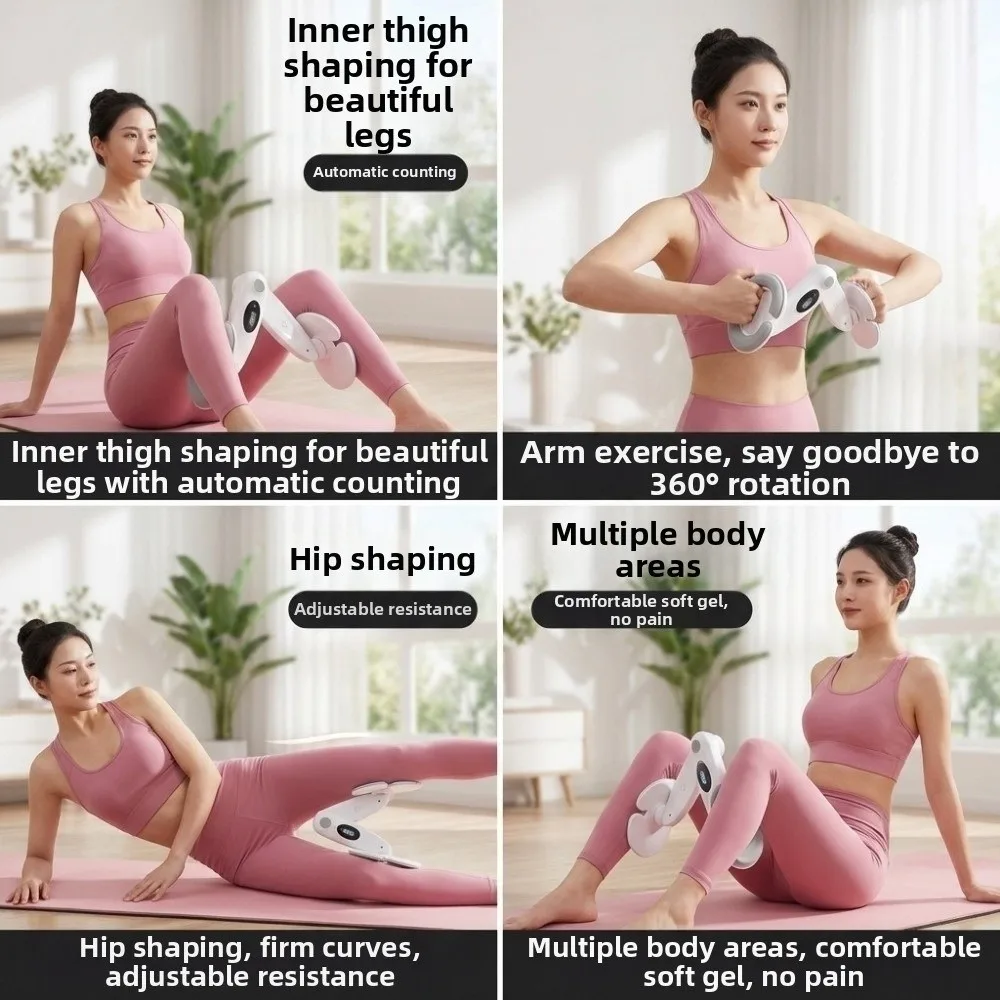 Strength Adjustable Pelvic Floor Trainer Digital Counter Non-Slip Thigh Master Multifunctional 360 Degree Rotation