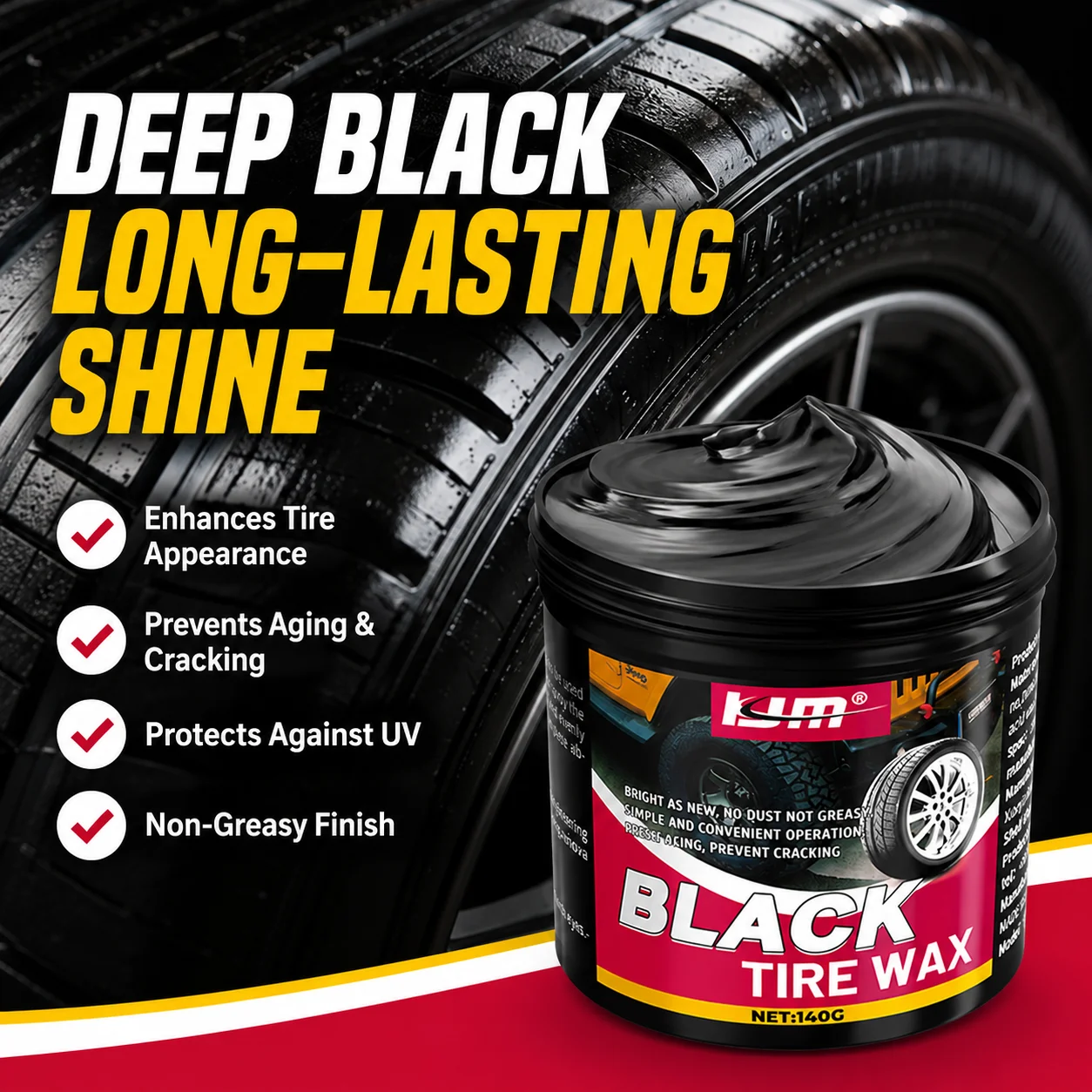 Car Tire Repair Kit & Panel Renewal Wax Coating Agent Car Plastic Back To Black Shine Gloss Long-Lasting Tire Polish Wax