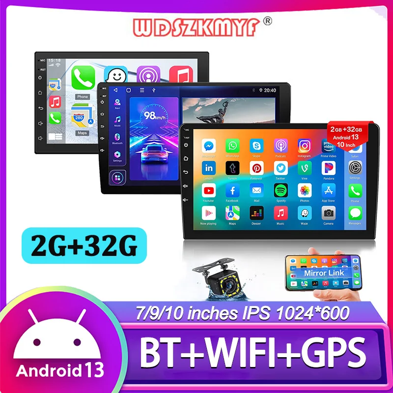 

7 9 10 inch GPS 2 din Radio Stereo Receiver Player Android13 2G+32G wireless CarPlay Android Auto WIFI Radio Multimedia Player
