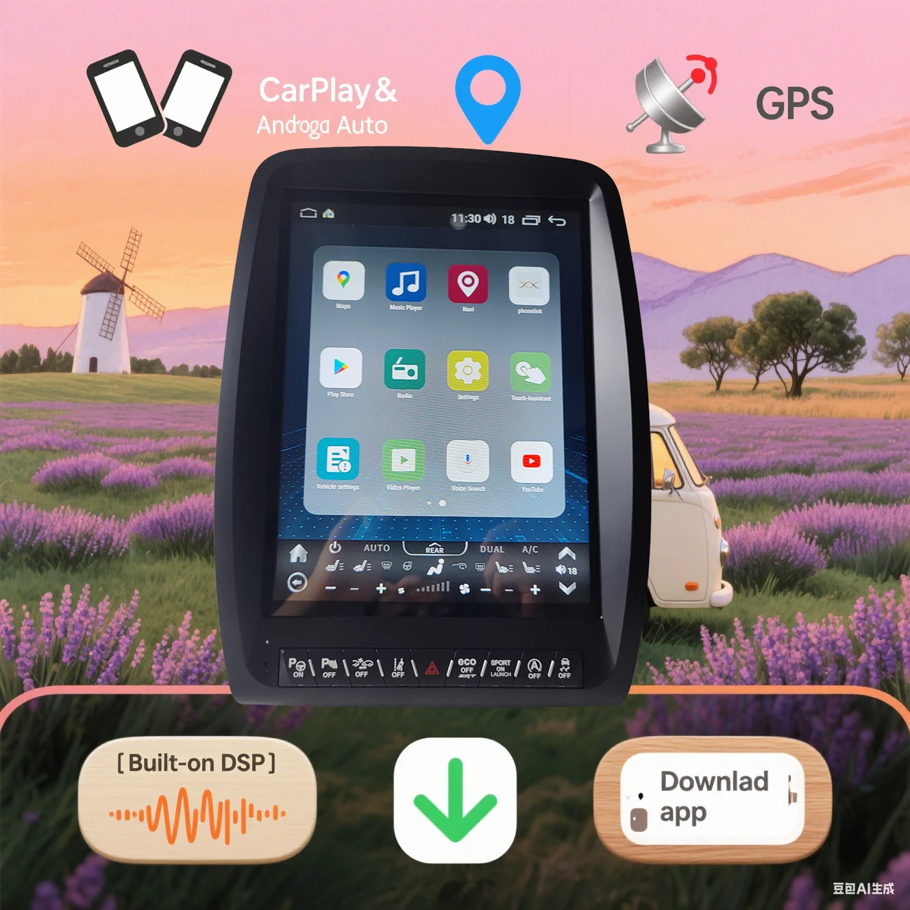 

Автомобильное радио с сенсорным экраном Android для Dodge Durango 2011-2020, мультимедийный плеер, GPS-навигация, ЖК-дисплей, беспроводной Carplay