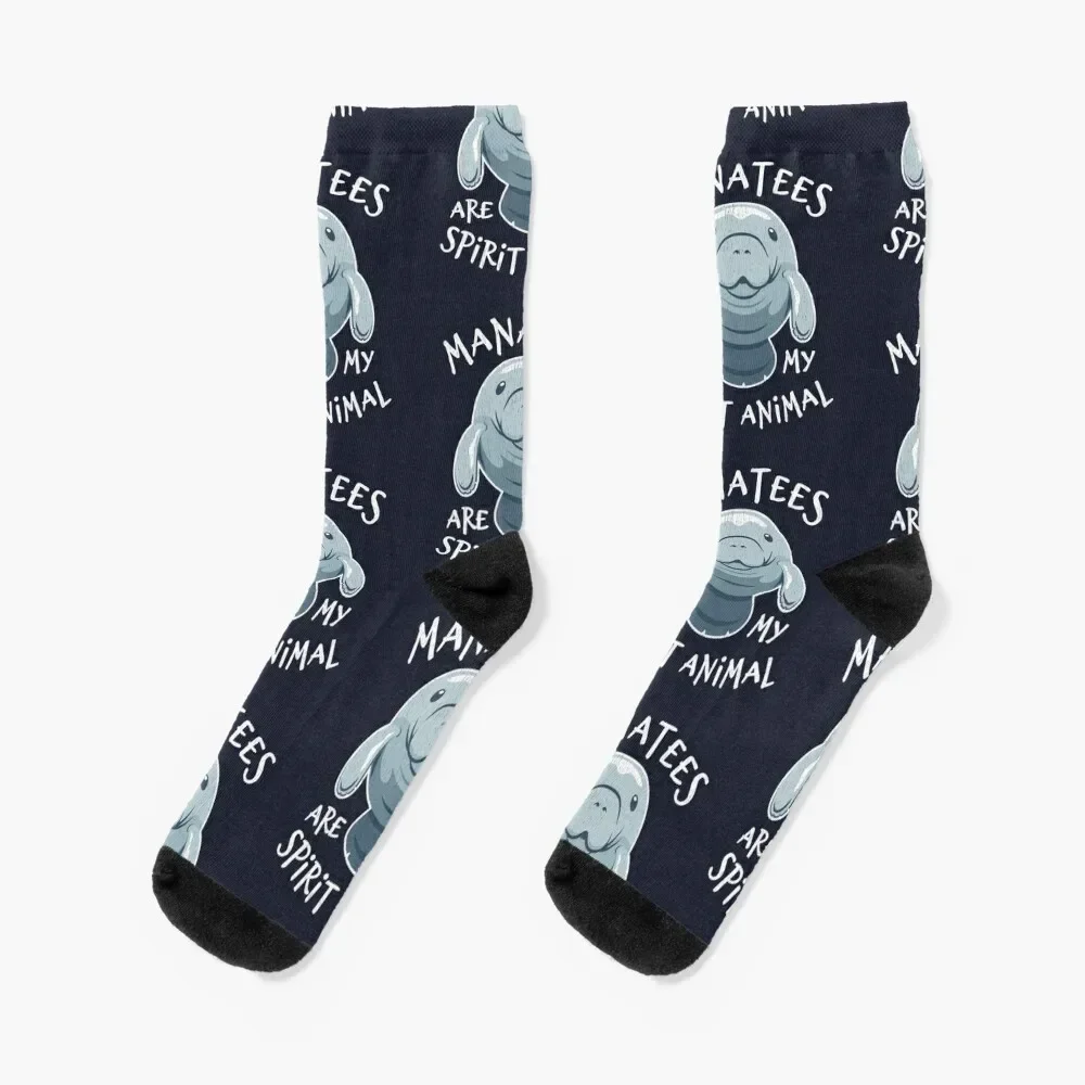 

Manatees Are My Spirit милые мужские носки с животными новинки противоскользящие футбольные новогодние оптовые носки для мужчин и женщин