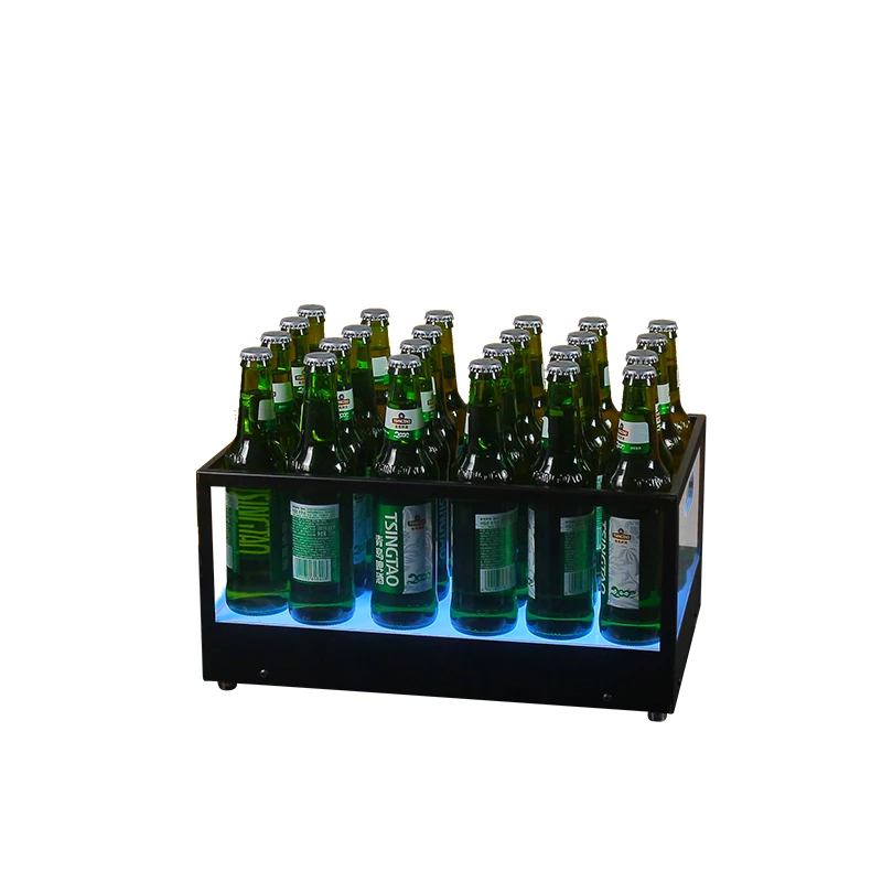 LED Illuminated Iron Art Ice Bucket for Bar KTV Party Beer Champagne Wine Carrying Box Luminous Party Drinkware