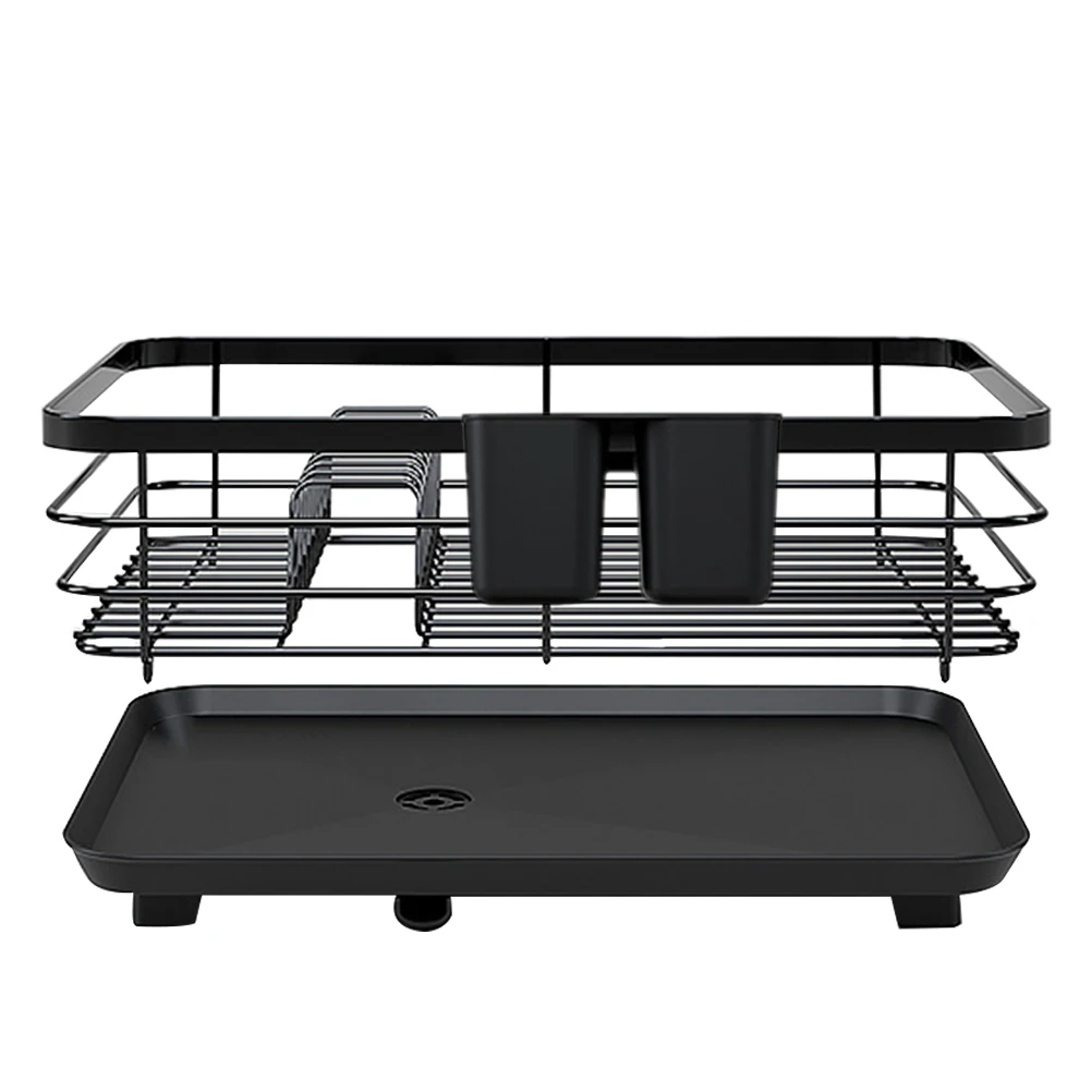 

Humanized Design Dish Drain Rack Metal Kitchen Counter Bowl Plate Holder Multi-Functional Storage Solution for Accessories