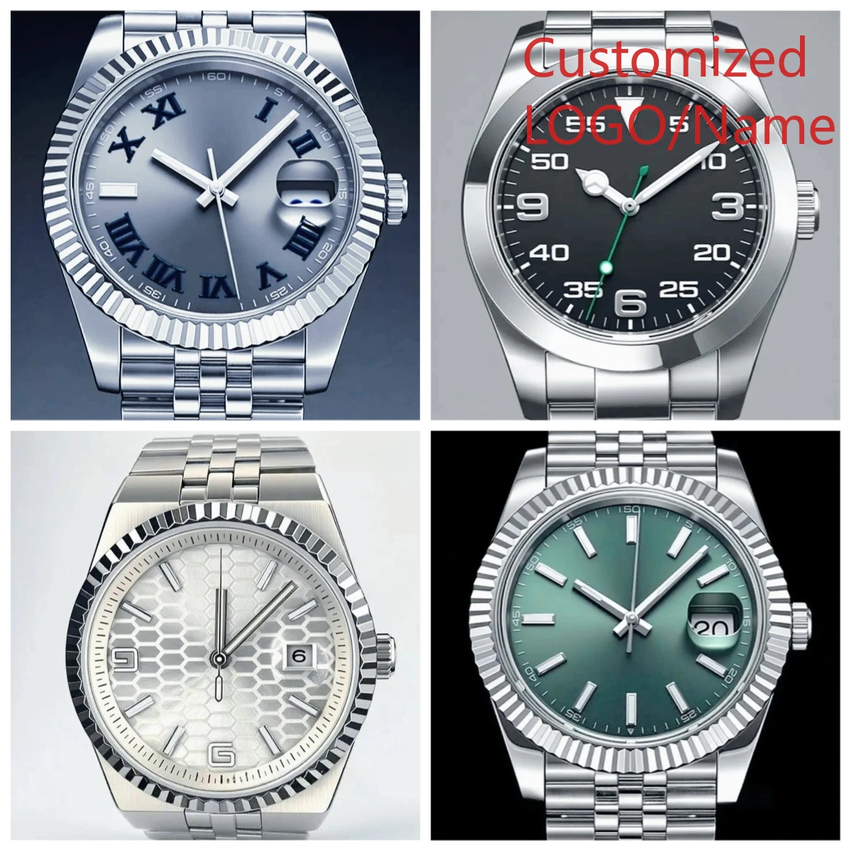 

Custom Watch Men's WomenAutomatic Mechanical Watch 36mm 40mm 904L Stainless Steel Black Blue