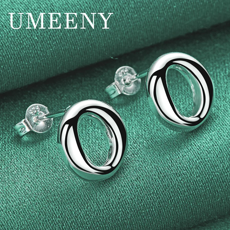 Luxury 925 sterling silver simple round earrings for women girlfriend gift party wedding accessories