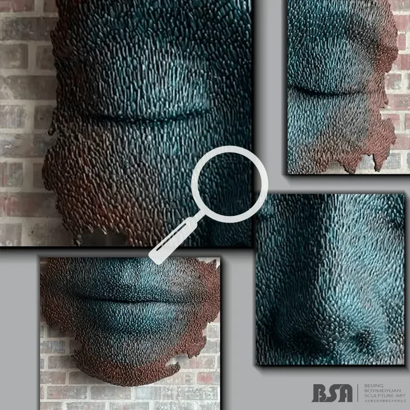 Modern Abstract Female Face Sculpture Bronze Wall Art Statue Custom Cast Metal Head Figure for Home Decor Interior Design