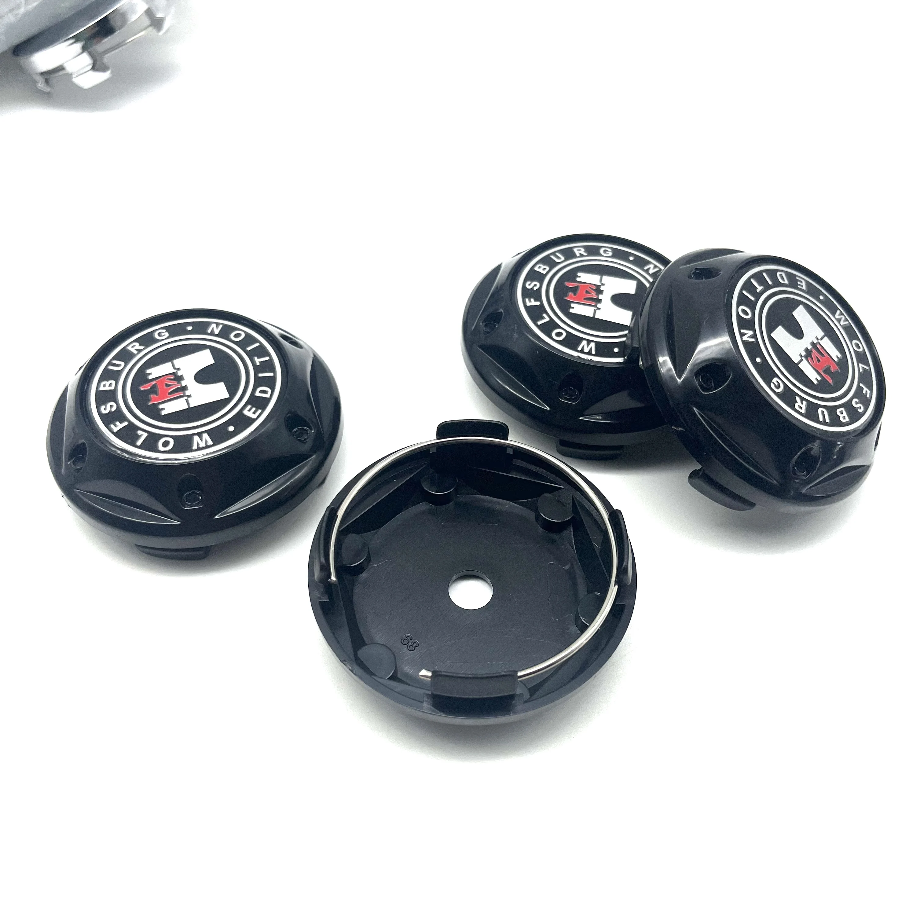 4Pcs 68mm Car Wheel Center Cap Flower High Cap Rim Hub Cover Wolfsburg Edition Emblem Badge Styling ForGTI Logo Golf Accessorie