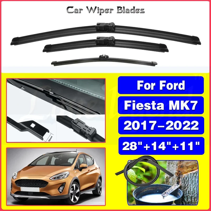 Front Rear Windshield Wiper Blades Set For Ford Fiesta MK7 2017 2018 2019 2020 2021 2022 Windshield Windscreen Window 28