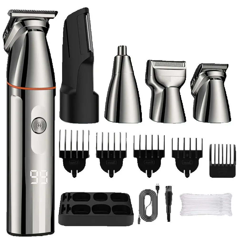 5 in1 Electric Beard Hair Trimmer For Men Grooming Kit Face Hair Clipper body trimmer Rechargeable nose ear shaver wet&dry