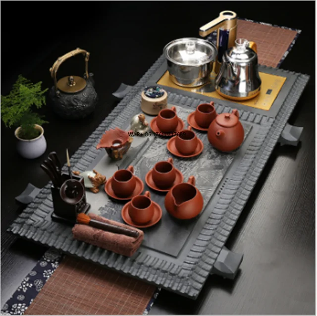 

Chinese Best Quality Double Stove Wood Clay Ceramic Kung Fu Tea Set