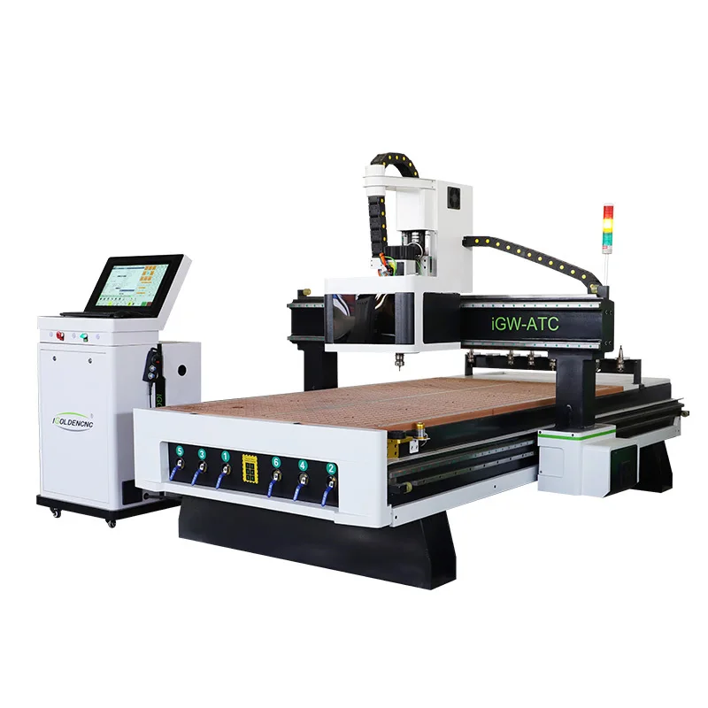 Automatyczna wymiana narzędzi 3-osiowy Atc 1325 Router Cena 4 * 8Ft 9Kw Wrzeciono Rzeźba Hine Cnc Frez do drewna