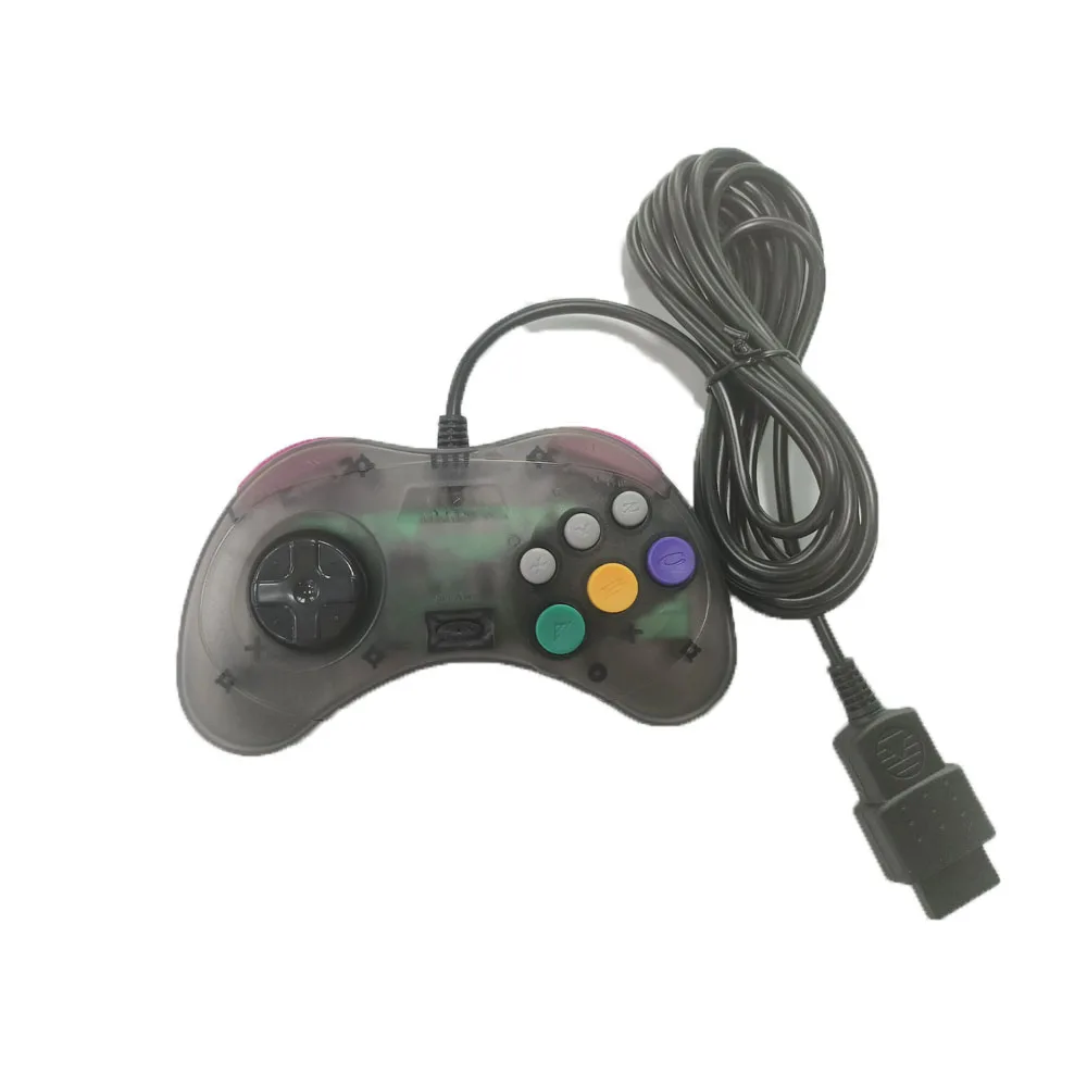 Game controller Transparent Black Wired  For SEGA Saturn SS console