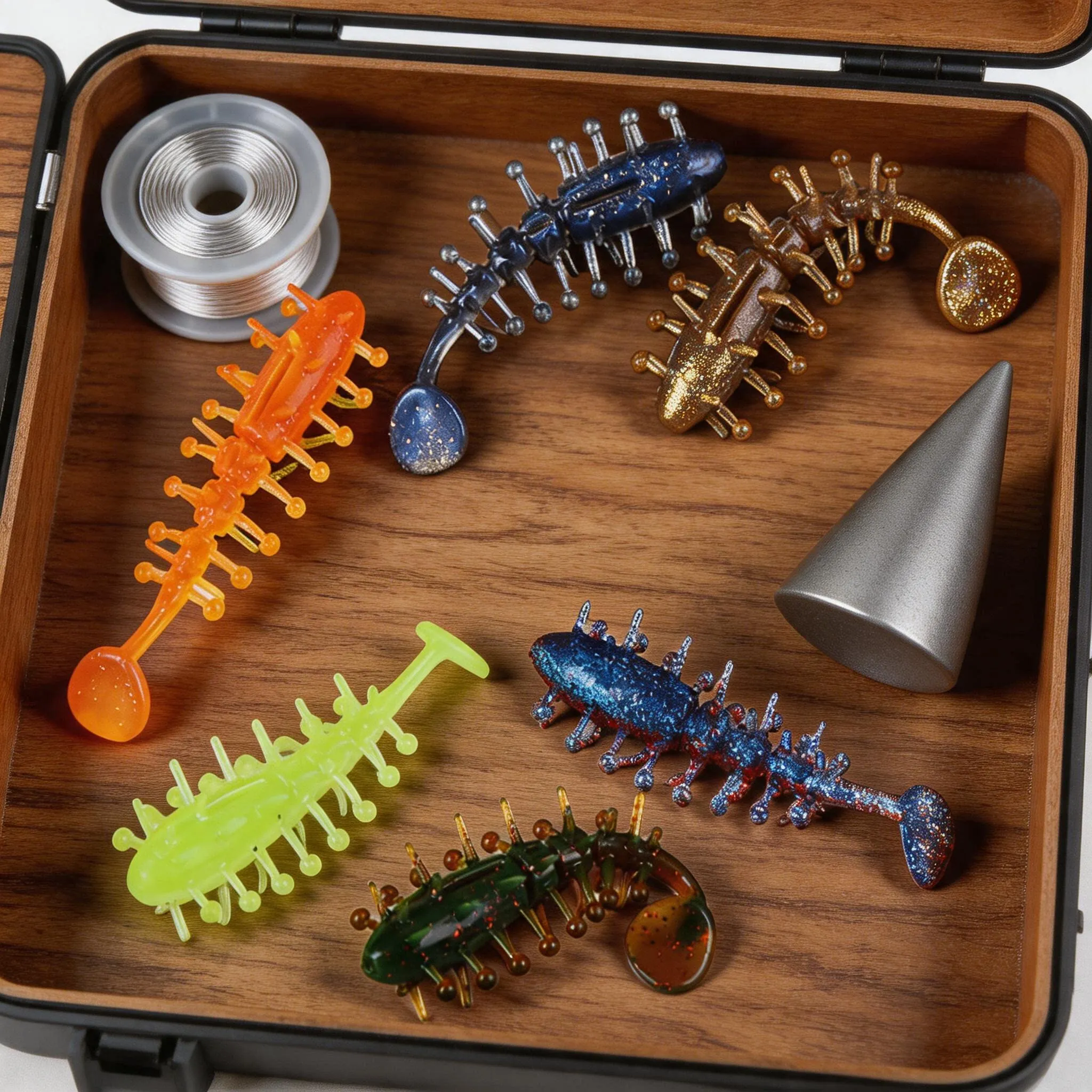 Sea Cucumber Shaped Soft Lure with Paddle Tail TPE Dual Color Floating Bait for Freshwater Predators Size 1#-6#